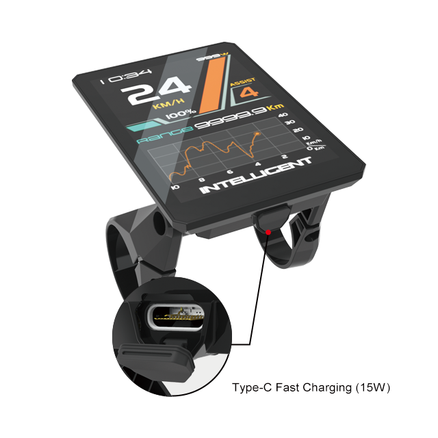 3.2-inch IPS 865C Ebike Display with Type-C Fast Charging & Bluetooth Find My